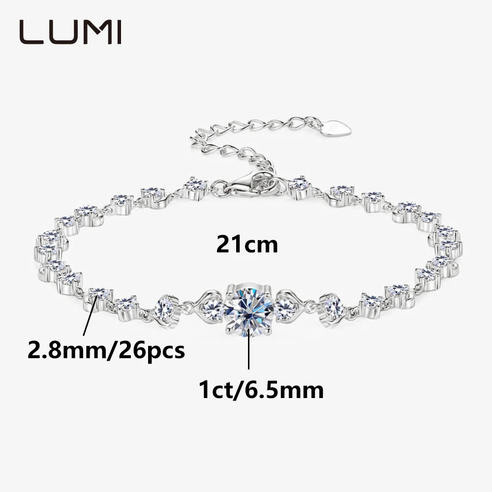 

All Are Original Moissanite Heart Design S925 Silver Bracelet Best Gifts for Women Party Anniversary Birthday Jewelry Present