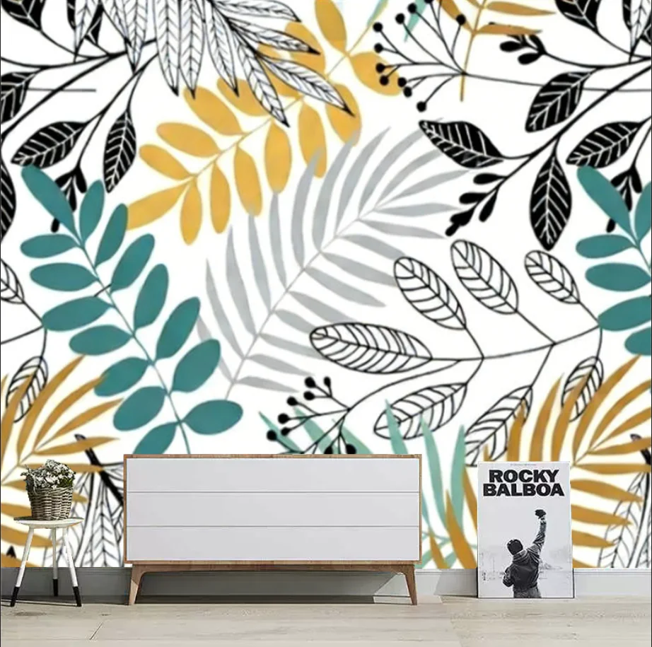 Custom wallpaper photos plant flower image mural background wall rainforest leaf painting home decoration wallpaper papel tapiz