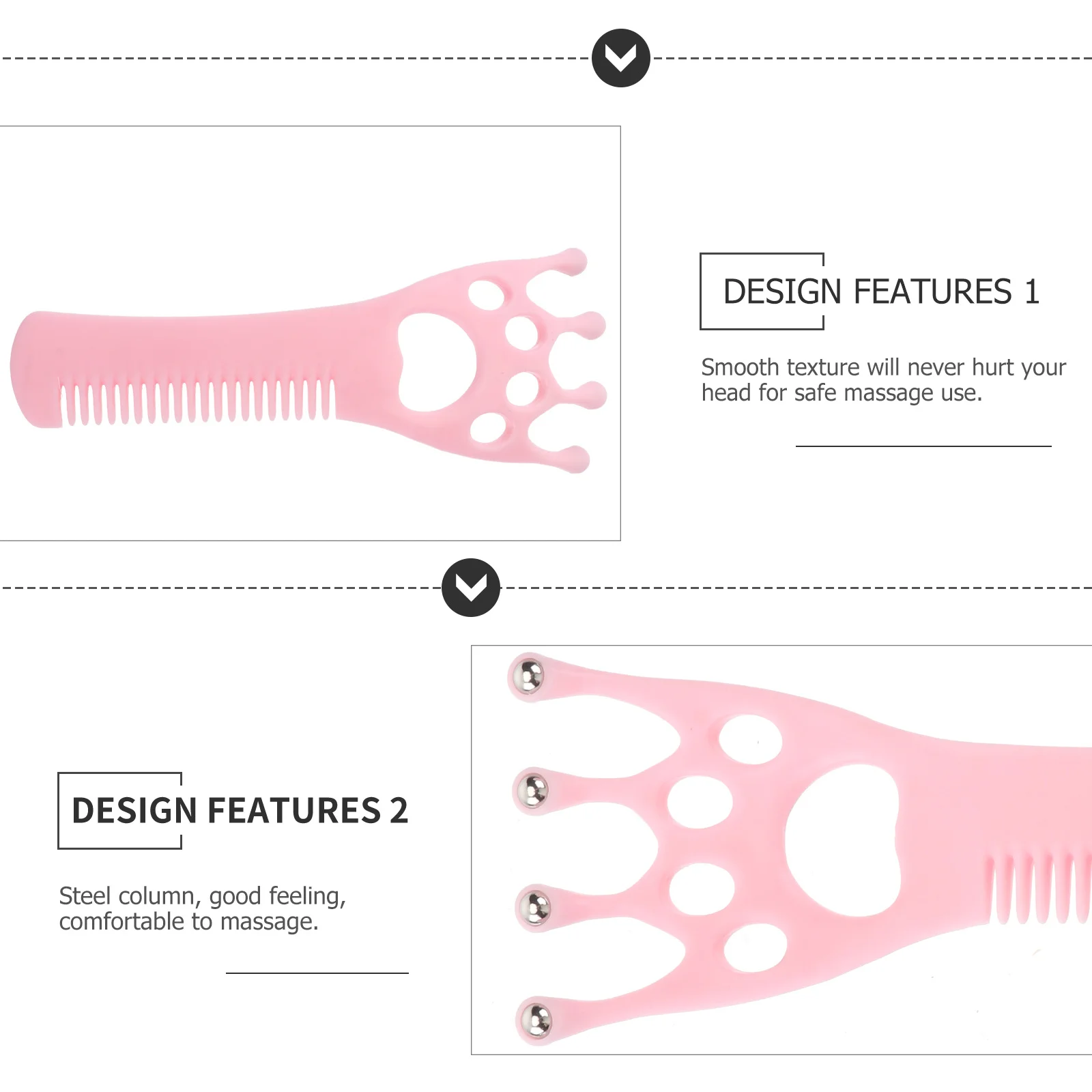 

Scalp Massager Comb Cute Cat Claw Shape Ergonomic Design Round Tip Steel Column Hair Massage Tool Multifunctional Hairdressing