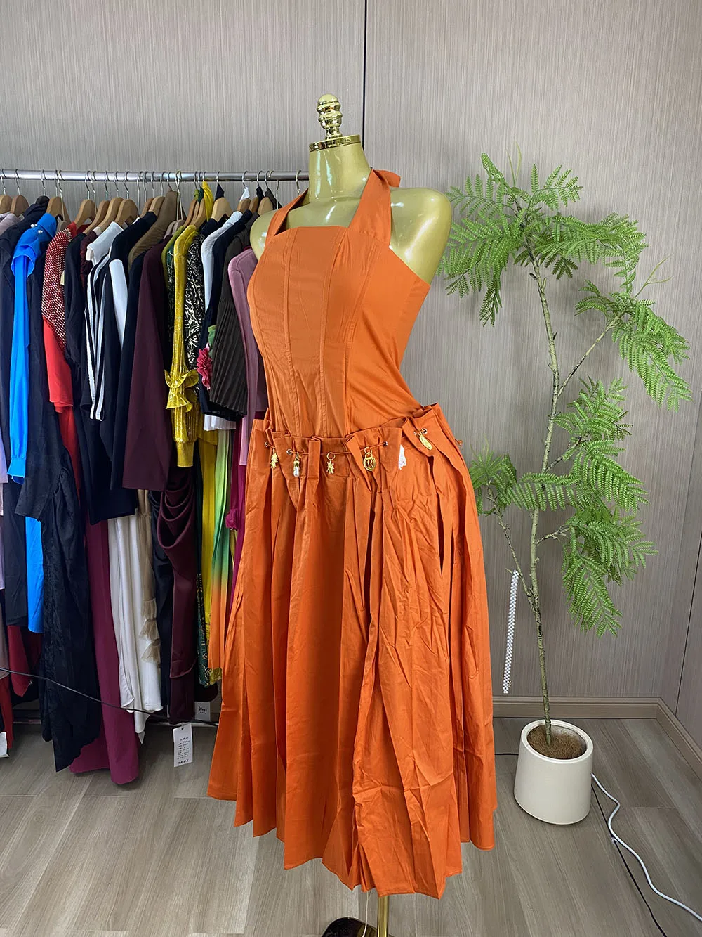Women's Plus-Size Camisole Maxi Dress – 2026 Summer New Arrival: Loose-Fit U-Neck Premium Style-GZXX1133