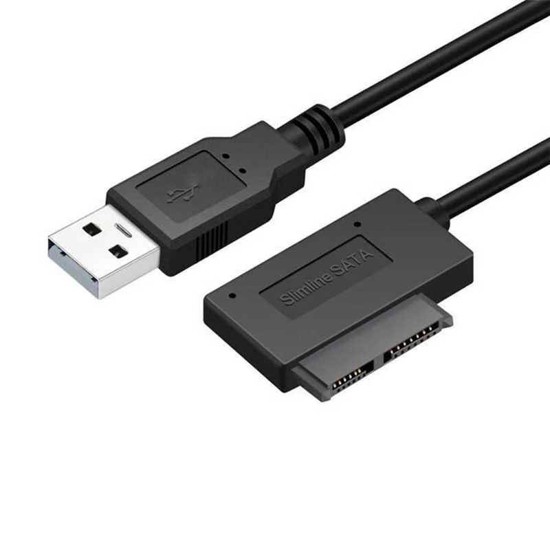 PzzPss USB 2.0 To Mini Sata II 7+6 13Pin Adapter Converter Cable For Laptop CD/DVD ROM Slimline Drive Converter HDD Caddy