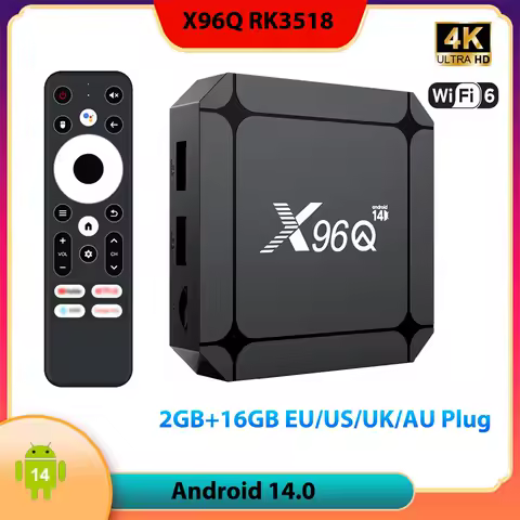 Android 14 TV Box X96Q RK3518 TV Box 100M LAN 2.4G 5G Dual Wifi 6 Support 4K Video Media player Set Top Box 2GB 16GB