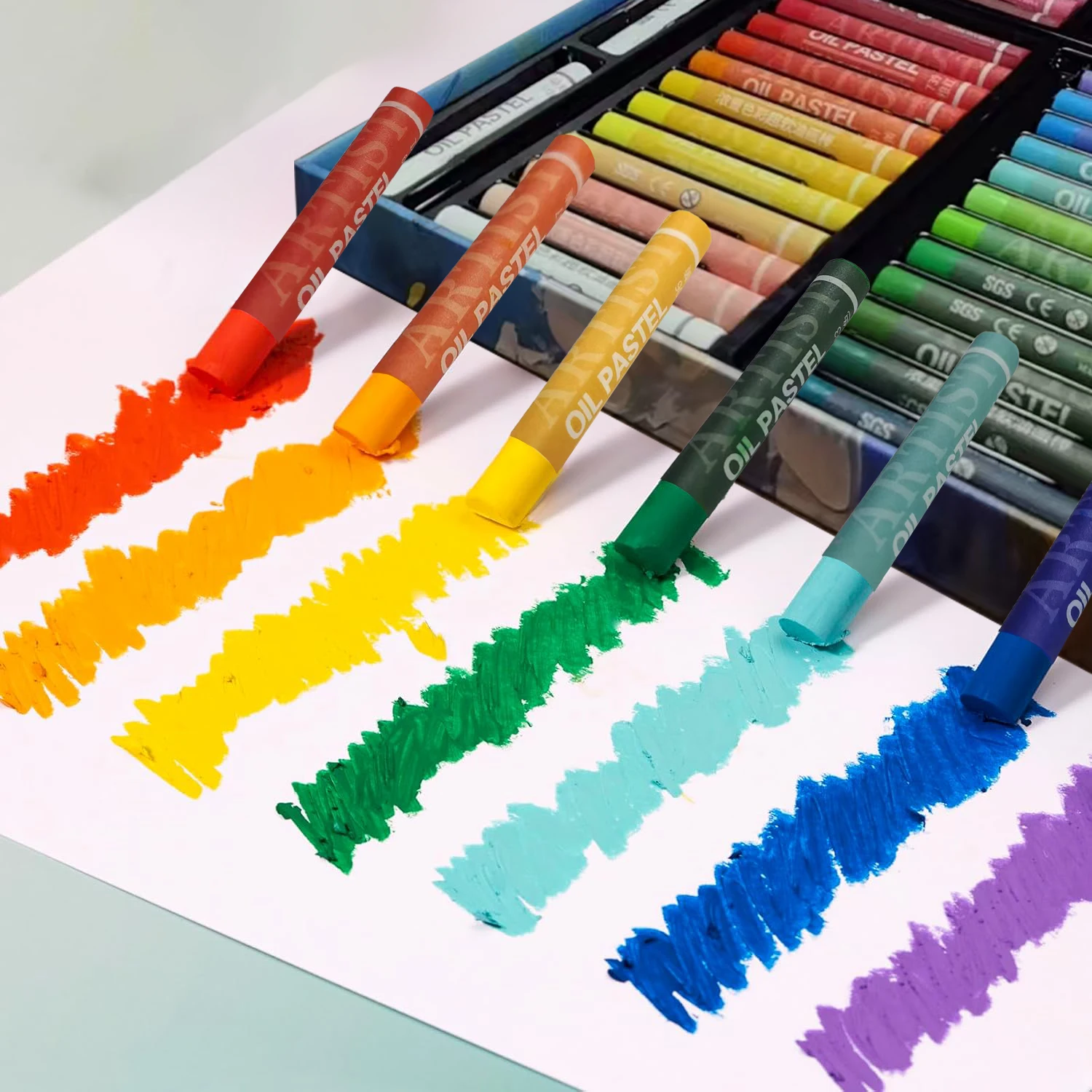 Juego de pasteles al óleo de 24-48 colores, pasteles al óleo suaves, suministros de arte para dibujar para artistas, principiantes, estudiantes, profesores, pintura artística