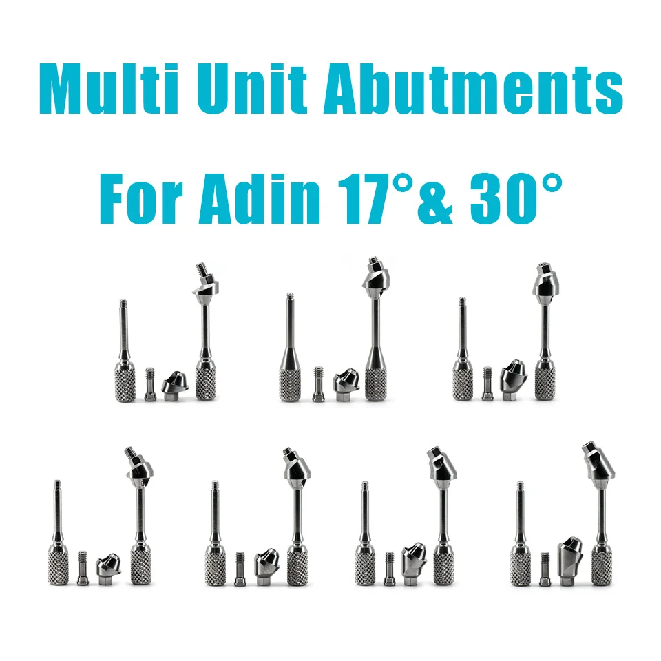 5Pcs Reliable 17° 30° Angled Multi-Unit Abutment Compatible with Adin Implants Durable Titanium Screw-Retained Prosthetic Kit