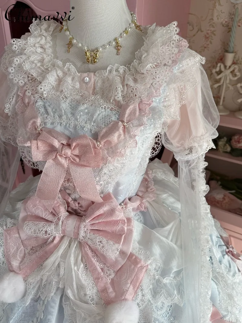 

Original Sweet Girls Pure Cotton Square Neck Doll-style Top New Spring and Summer Cute Lace Elegant Princess Lolita Inner Layer