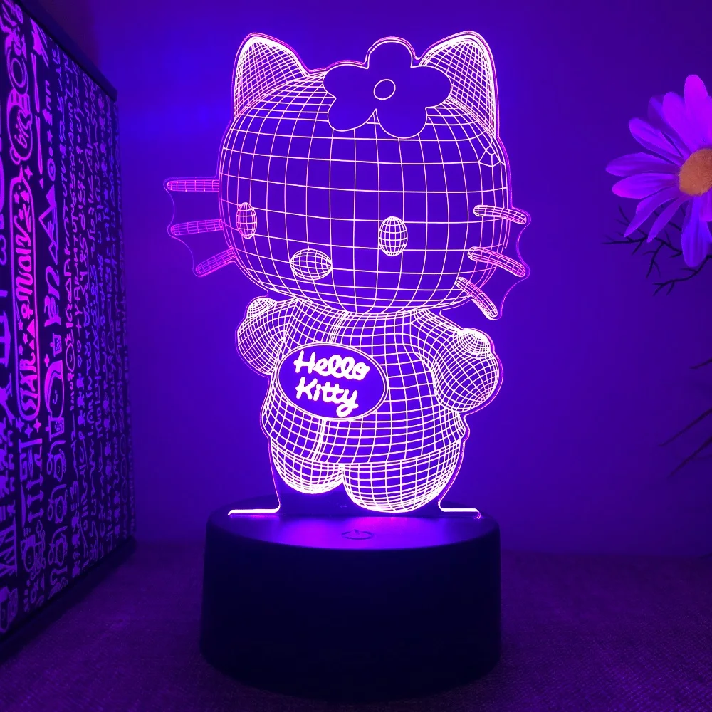 Hello kitty 3D Acrylic Desktop Night Light Decoration Bedroom Night Light Holiday Gift Children\'s Gift Birthday Gift