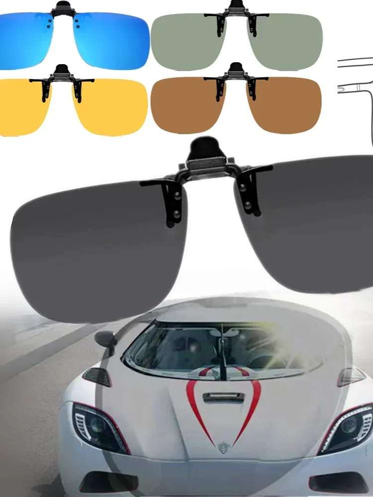AliExpress KLASSNUM 2024 Fishing Polarized Sunglasses Clips Night Vision cycling Goggles Clips Sunshading lense Pinch-nose Glasses UV400