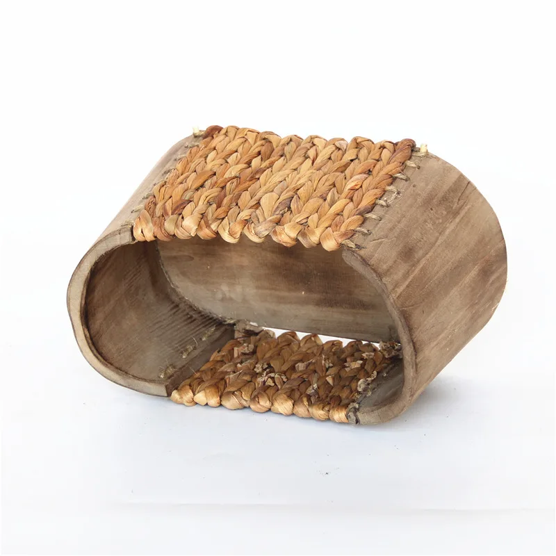 Handmade cattail and paulownia mixed and matched woven storage utensils decorative craft ornaments
