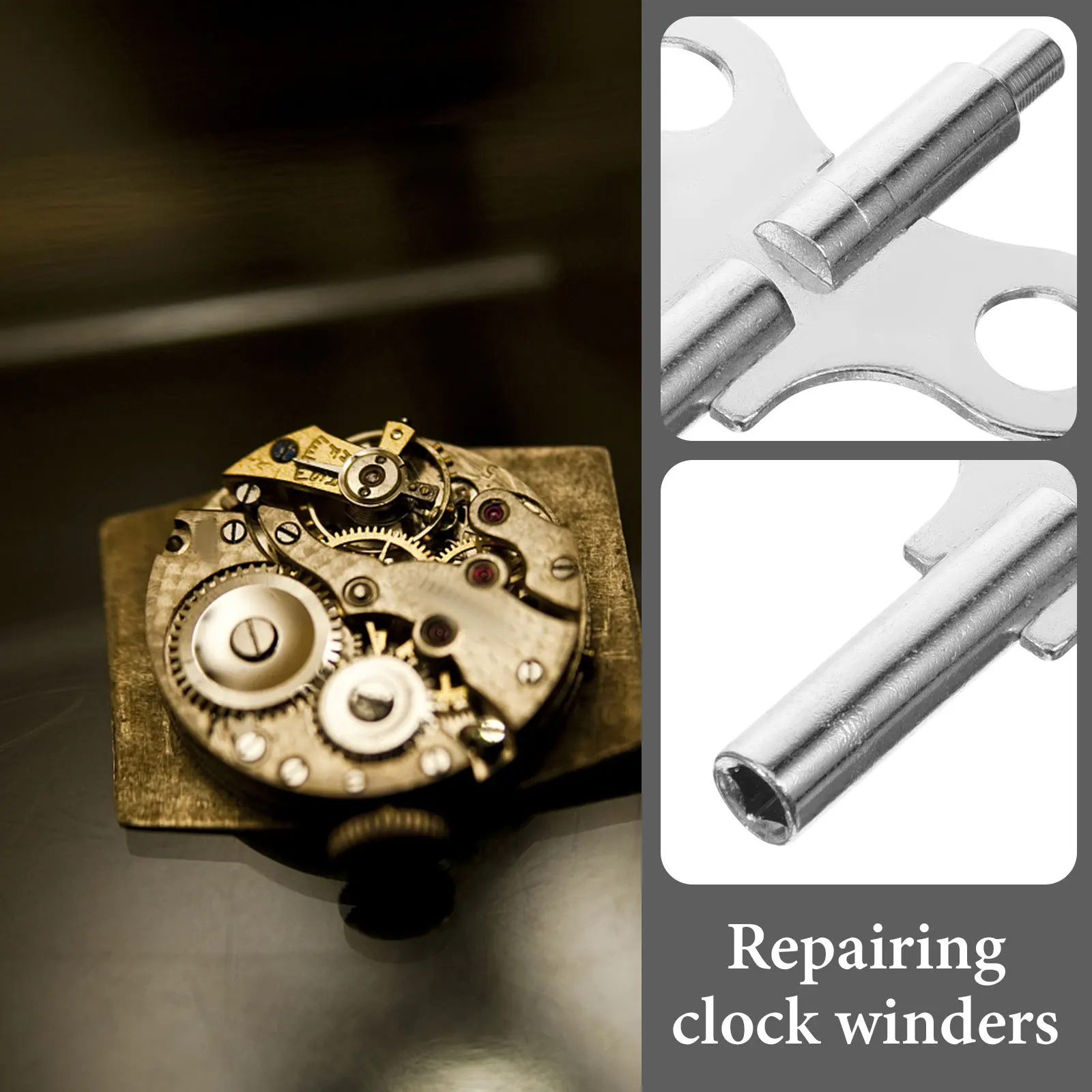 

2Pcs Metal Clock Winding Key Sturdy Clock Winding Keys Smooth Operation No Burrs Suitable for Personal Or Professional Repair