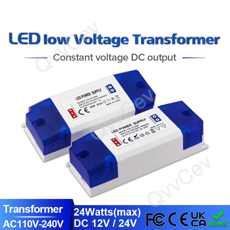

1pcs 24W LED Driver Transformer 110-240V AC to DC 12V 2.0A DC 24V 1.0A Switching Power Supply for Lights Strips