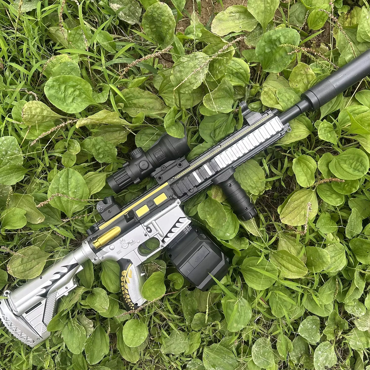M416 Classic Manual Pull-Up Mode Elastic Gel Ball Launching Toy Gun Boy Outdoor Toy Holiday Christmas Gift - view 2