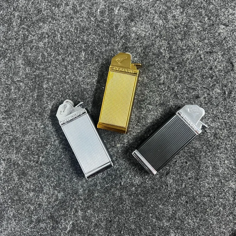 2026 Metal Creative Slant Fire Pipe Lighter Classic Grinding Wheel Ignition Outdoor Portable Butane Gas Lighters Gifts For Men