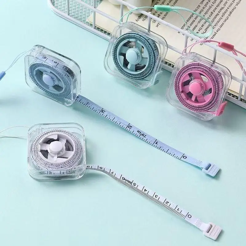 2M Double Sided Measuring Tape Auto Retractable Tools ABS Flexible Sewing Mini Measuring Tape