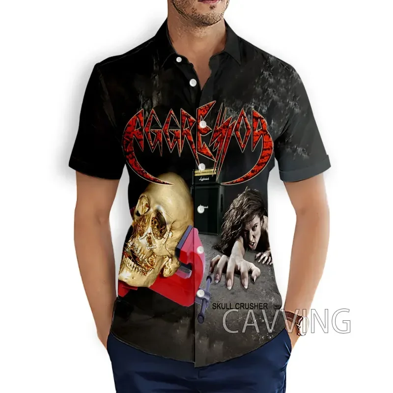 CAVVING 3D Printed  Agressor  Band   Fashion Casual Shirts Men's  Short Sleeves Loose Breathable Hawaii  Shirts