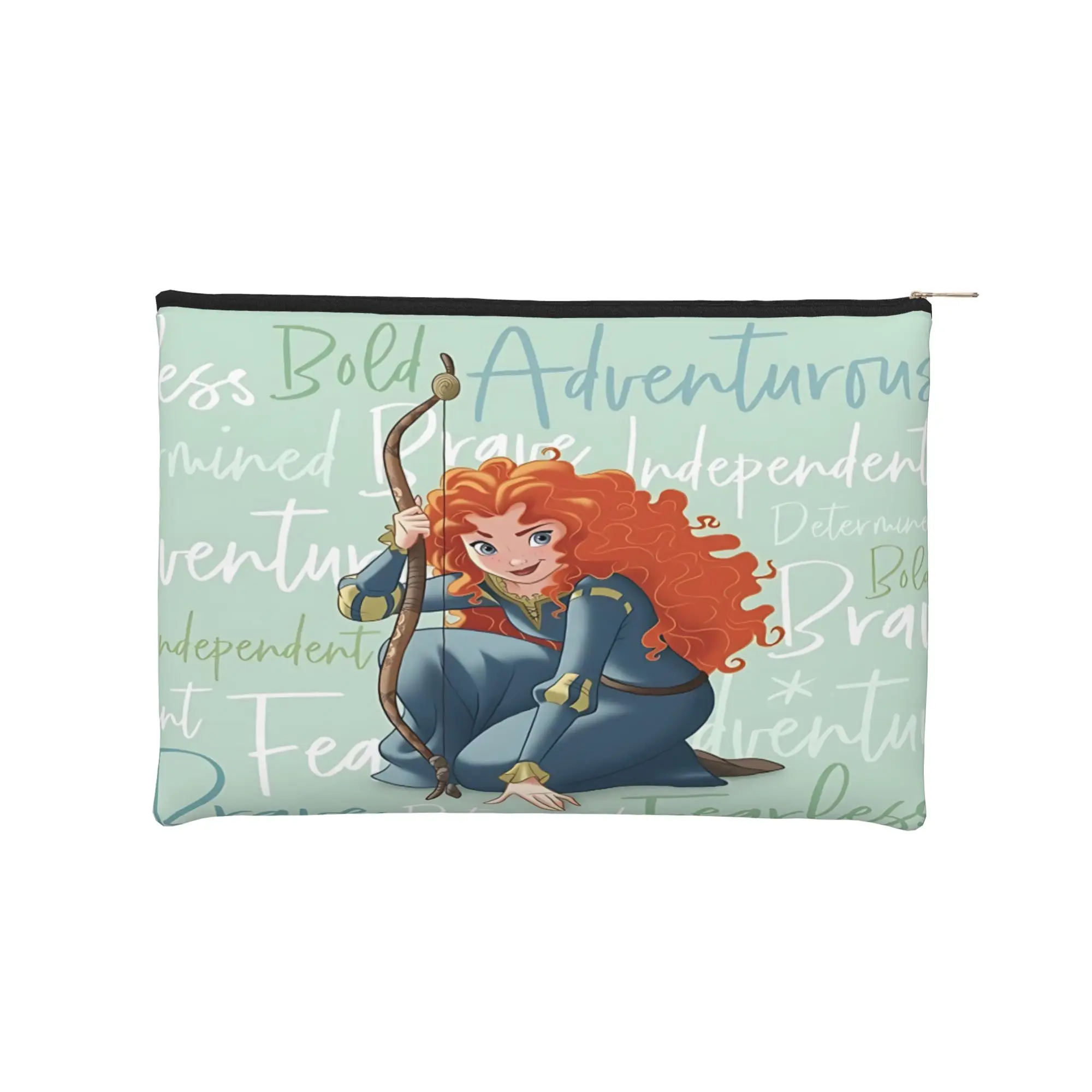 1 unidad de elegante y exquisita bolsa de cosméticos, bolsa de maquillaje Brave Merida, bolsa de aseo con cremallera, bolsa de cosméticos