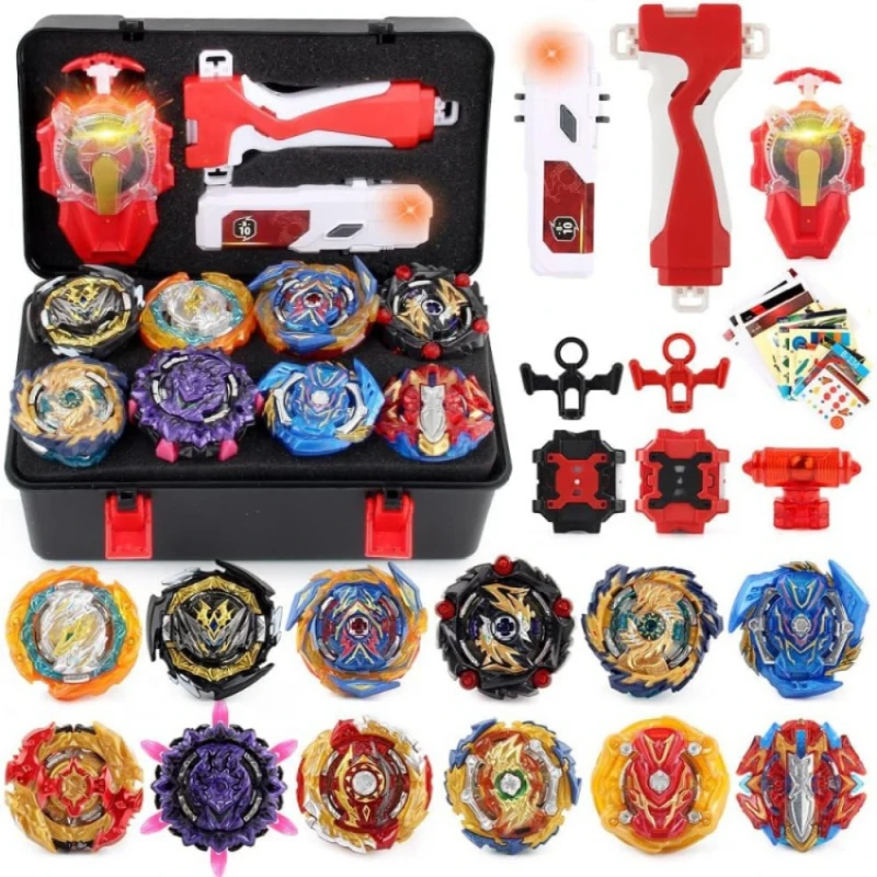 

Gyro toy 12-piece spinning 3 launchers battle game with portable storage box for children's gift boy