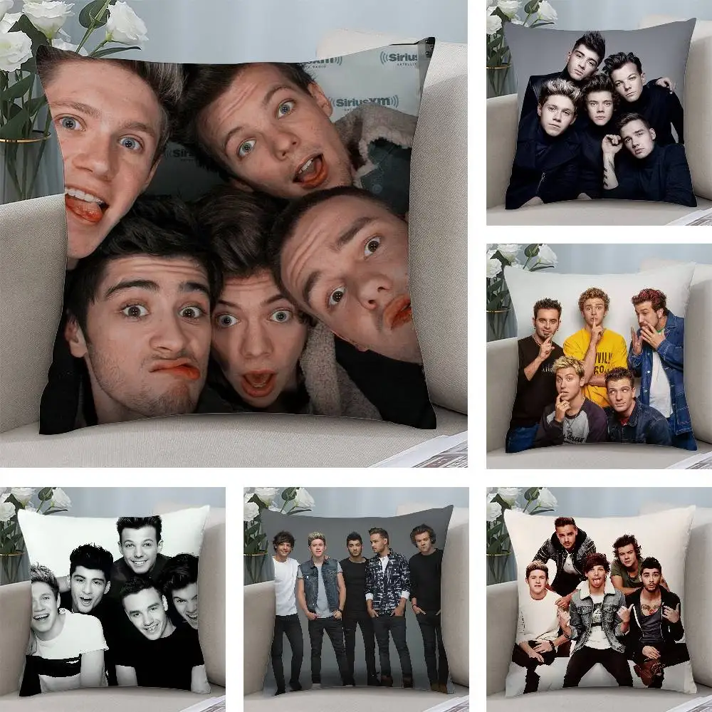 O-one Band DirectionS Music Pillow Case Plush Fabric Soft  Pillowcase Double Sided Print Cushion Cover Household Gifts