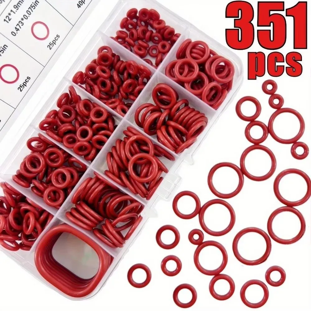 279pcs Circular Rubber Silicone O-Ring Set 10 Sizes ​Washers Ring​ Rubber O-Ring Heat Resistant Oil Resistant