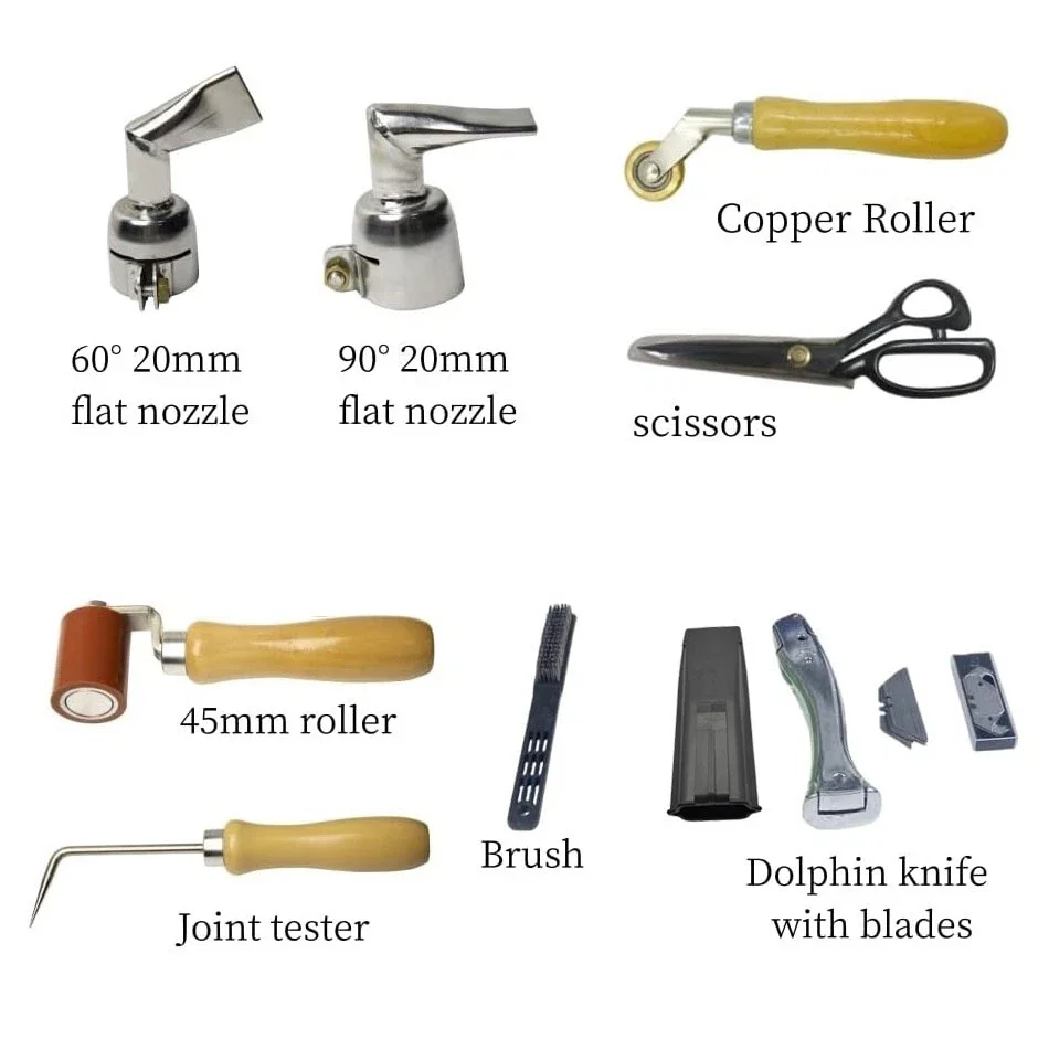 new Weldy Full Accessory Kit Including Nozzle Roller For 1600W Hot Air Gun Welder
