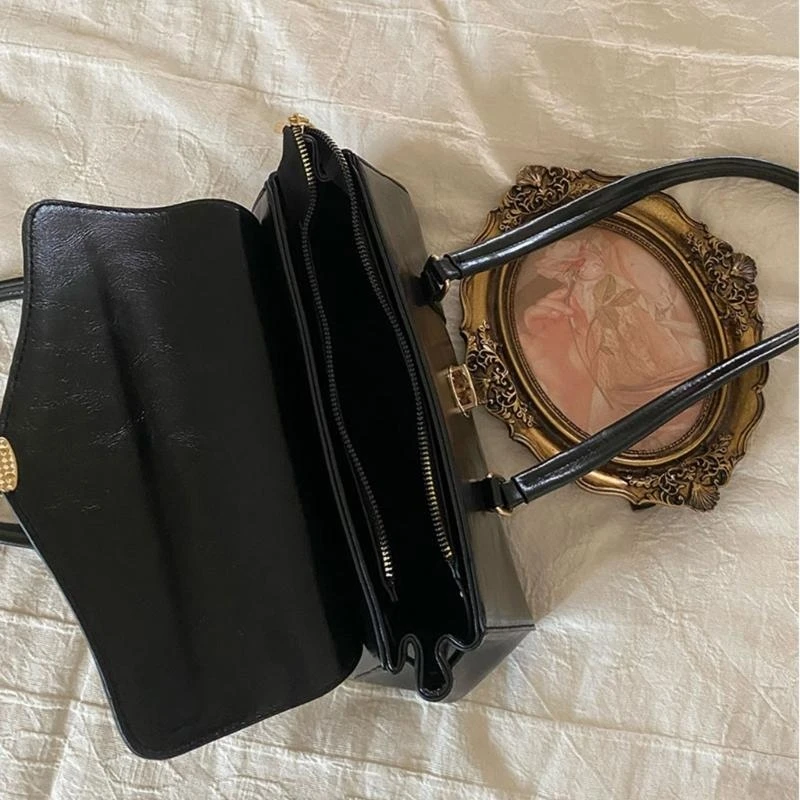 

E8FB Women Bag Korean Styles Shoulder Bag Top Handle Bag PU Leather Armpit Bag Wedding Handbag Autumn Winter Underarm Bag