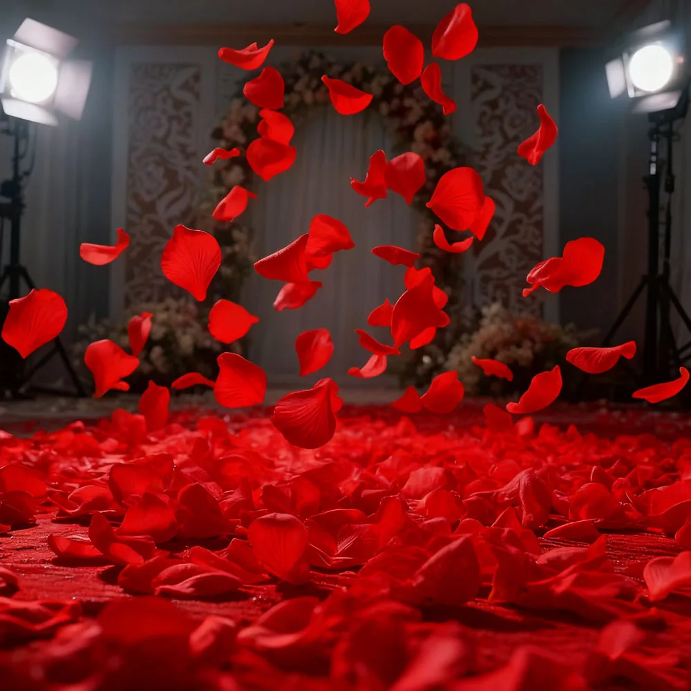 

Лепестки красных роз, искусственные лепестки, подходят для романтической ночи, свадьбы, мероприятий, вечеринок, украшения ко Дню святого Валентина, романтика