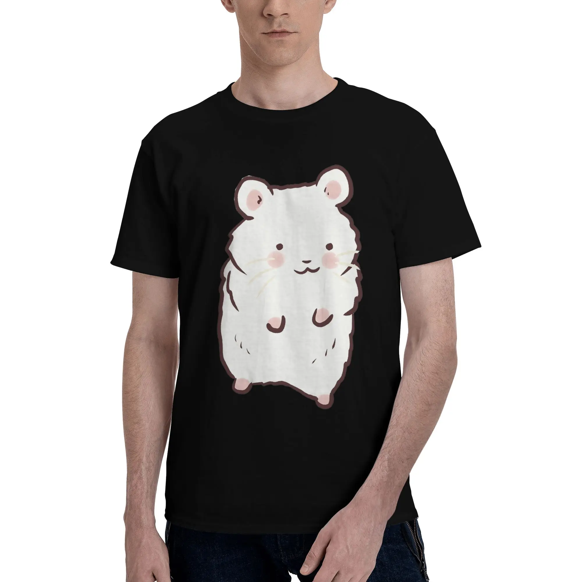 

Cute Hamster drawing 100% Cotton T-Shirt Men's Classic T Shirts Men O-Neck Short Sleeve S-6XL