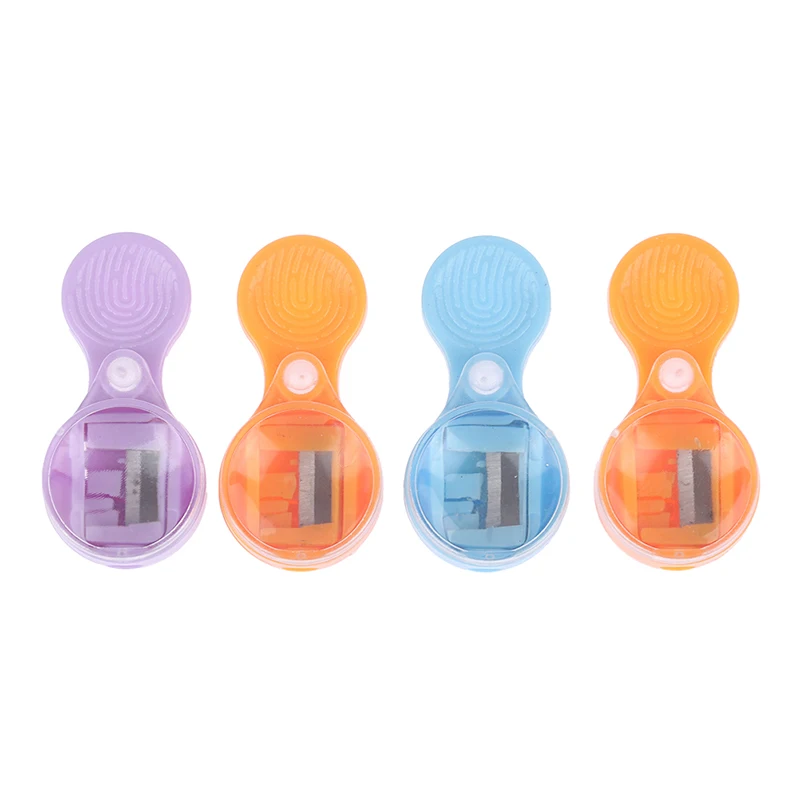 4pcs Pointer Pencil Sharpener Mini 2mm Leads Sharpener Portable Sharpener With Magnifying Glass Sharpening Tool