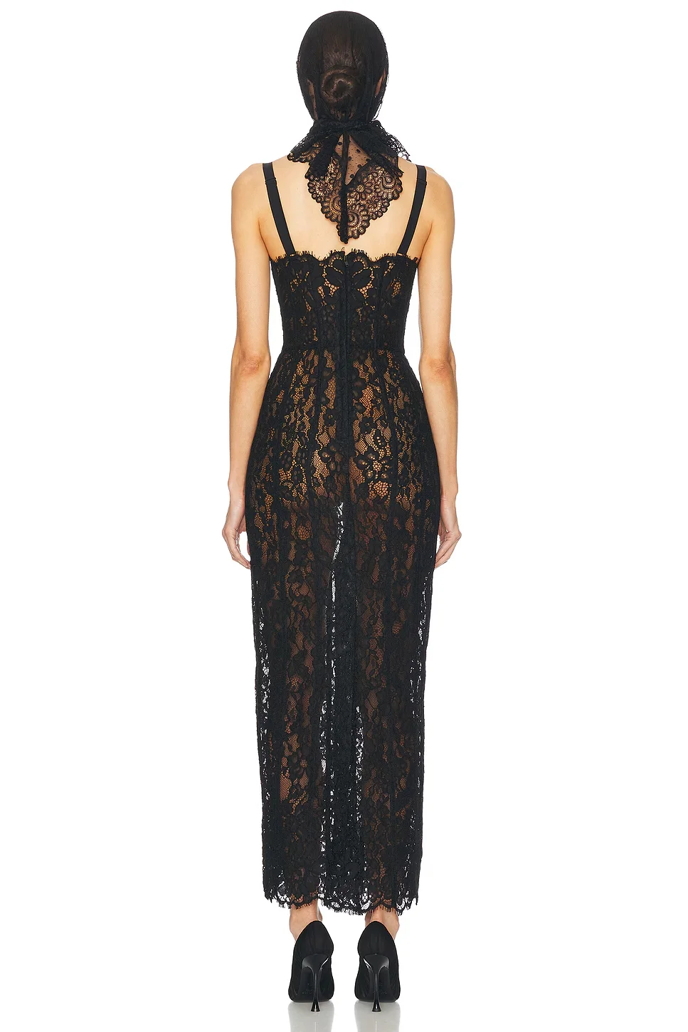 2025 Sexy See Through Lace Spaghetti Sleeveless Bodycon Long Dress Elegant Woman Party Vestido Celebrity Evening Party Outfit