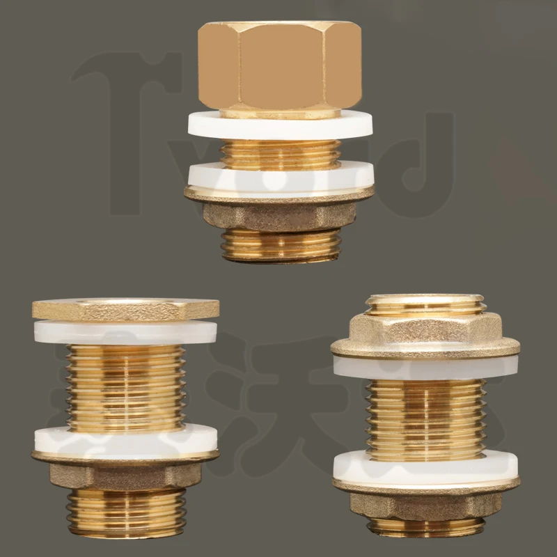 1/2 "1/4" Connettore del serbatoio dell'acqua in ottone Guarnizione in silicone Tubo di rame Giunto per acquario Adattatore per tubo di irrigazione da giardino
