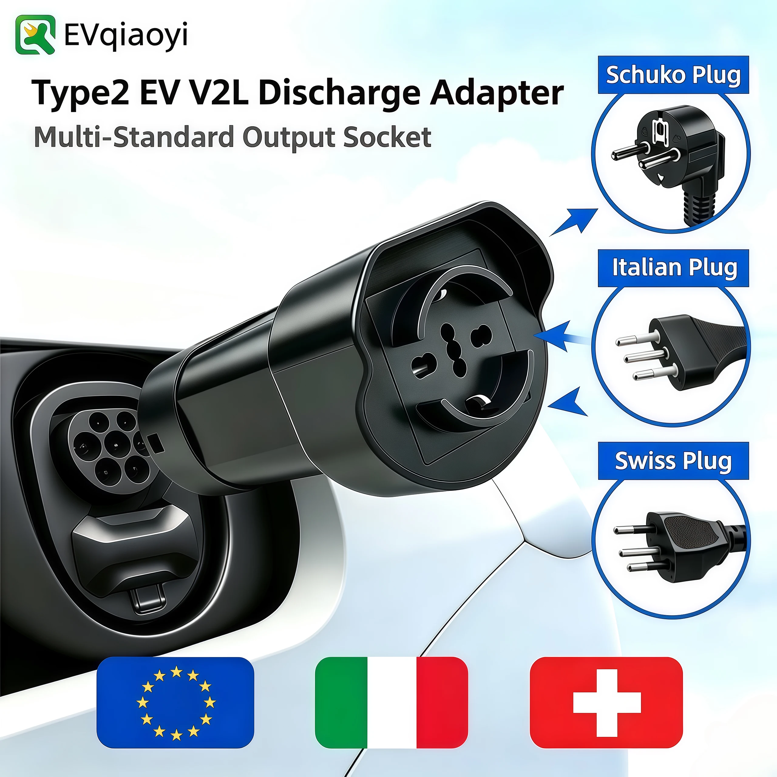 Type2 Vehicle‑to‑Load V2L Adapter type 2 220V For byd Seal U dm i, byd dolphin Mini,dolphin gs,Atto 3,Atto 2,Atto 2 DM‑i,Seal EV