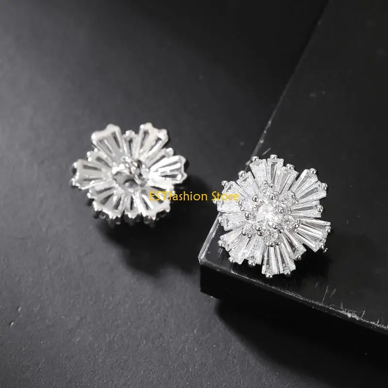Y5GC 2 unids/set botones diamantes imitación flores Metal, botones cosidos para camisa, accesorios DIY, hechos