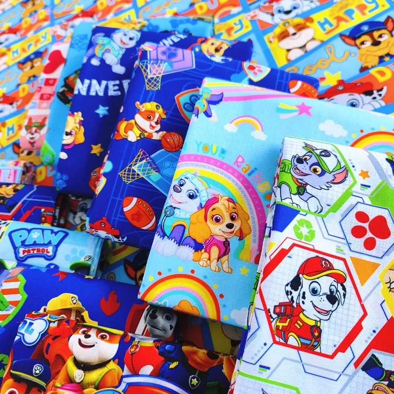 50X110cm Paw Patrol 100% Cotton Fabric For Sewing Patchwork Clothes DIY Quilting Needlework Material