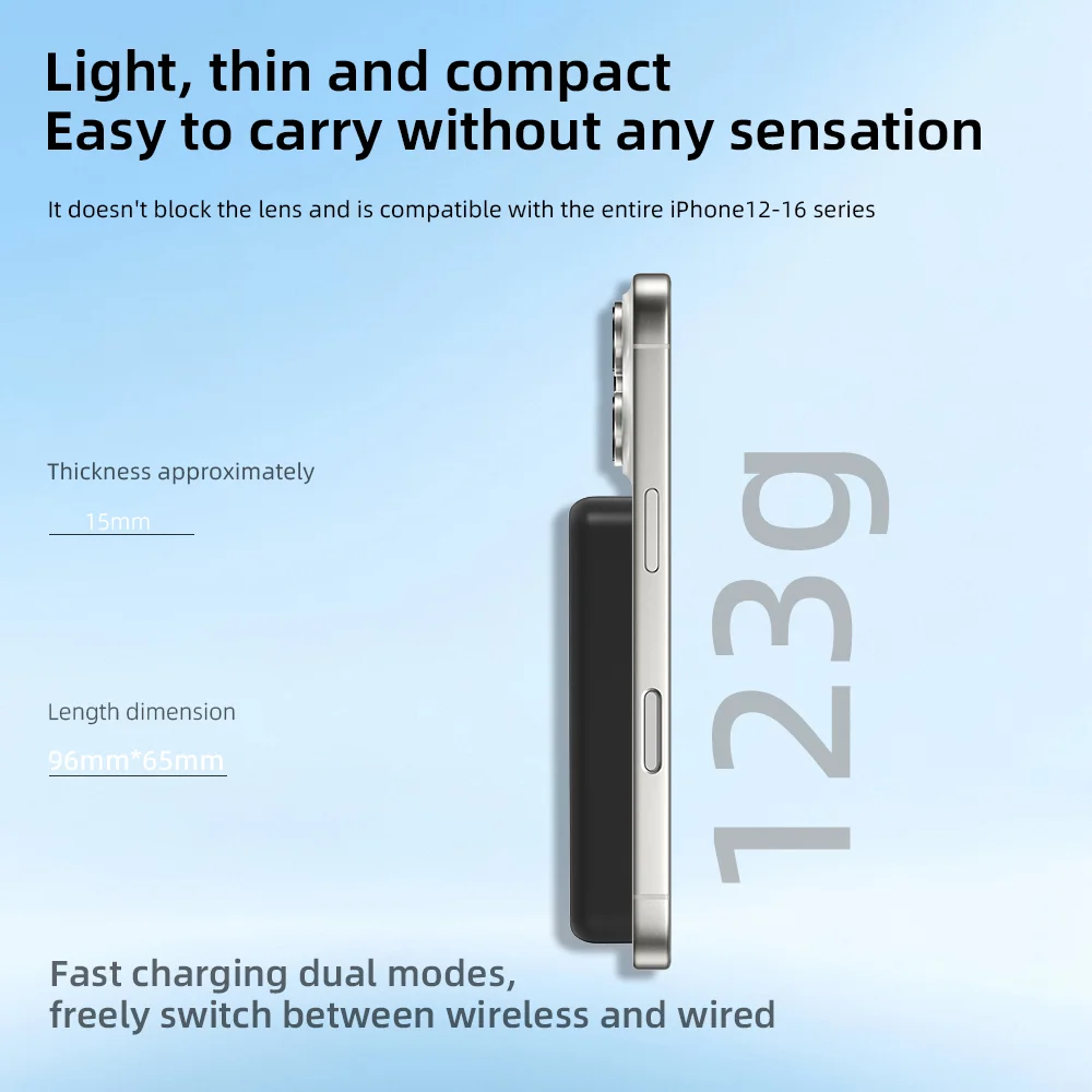 حار بيع 5000mAh قوة البنك 10000mAh شحن سريع اللاسلكية المغناطيسي شاحن محمول آيفون رقيقة جدا بطارية قوة البنوك