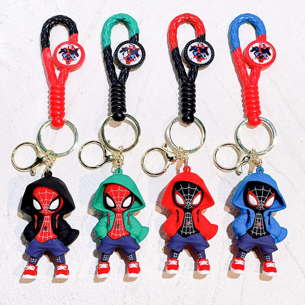 سلسلة مفاتيح مارفل فيلم أفنجرز سبايدر مان سبايدر مان صورة شخصية أنيمي سبايدر مان كيرينغ حقيبة ظهر قلادة حقيبة مفاتيح السيارة