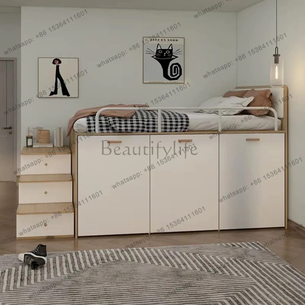 Custom Thick Pine Extendable Storage Bed Frame MDF Construction Space-Saving Durable Easy Assembly Comfortable Bedroom Furniture