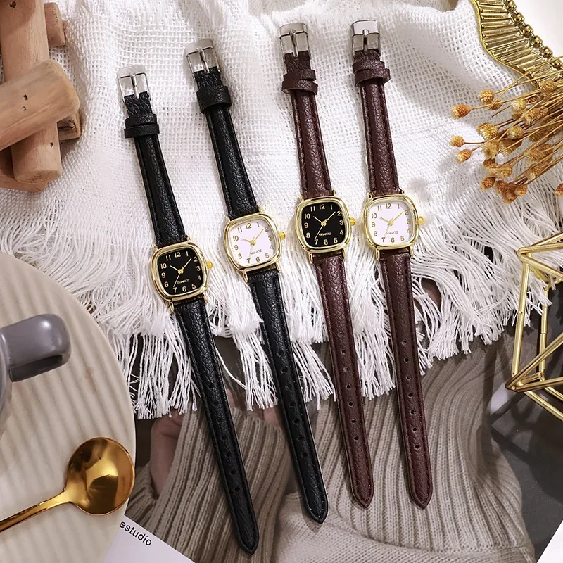 Square Belt Literary Retro Women's Watch Korean Fashion Quartz Watches Versatile Korean Daily Wristwatches Simple Luxury Reloj