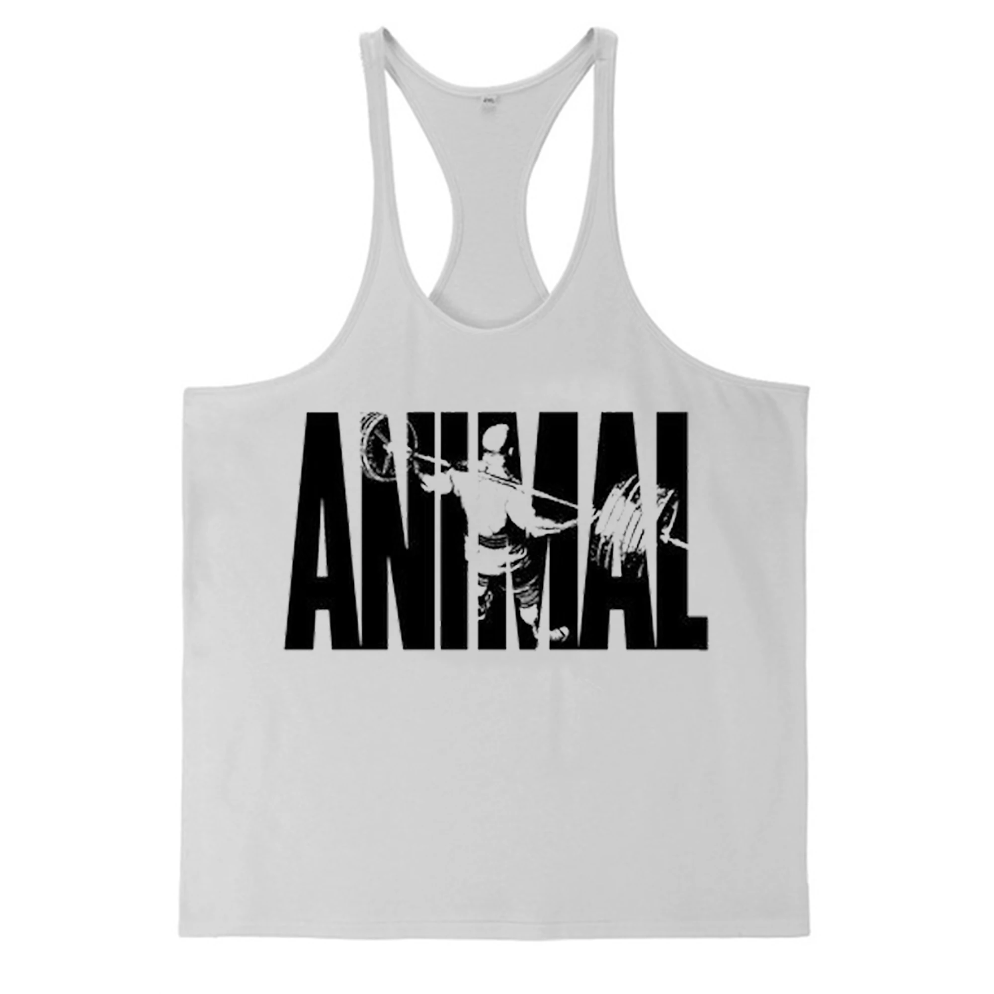 Men\'s ​Tank Tops Print Letter Fitness Sports Vest For Boys Bodybuilding Clothing Cotton Sleeveless shirt Workout male