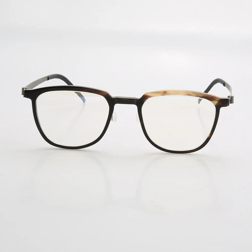 Brand thin and stylish business horn glasses reading mirror titanium legs horn frame non-slip nose pads handmade custom