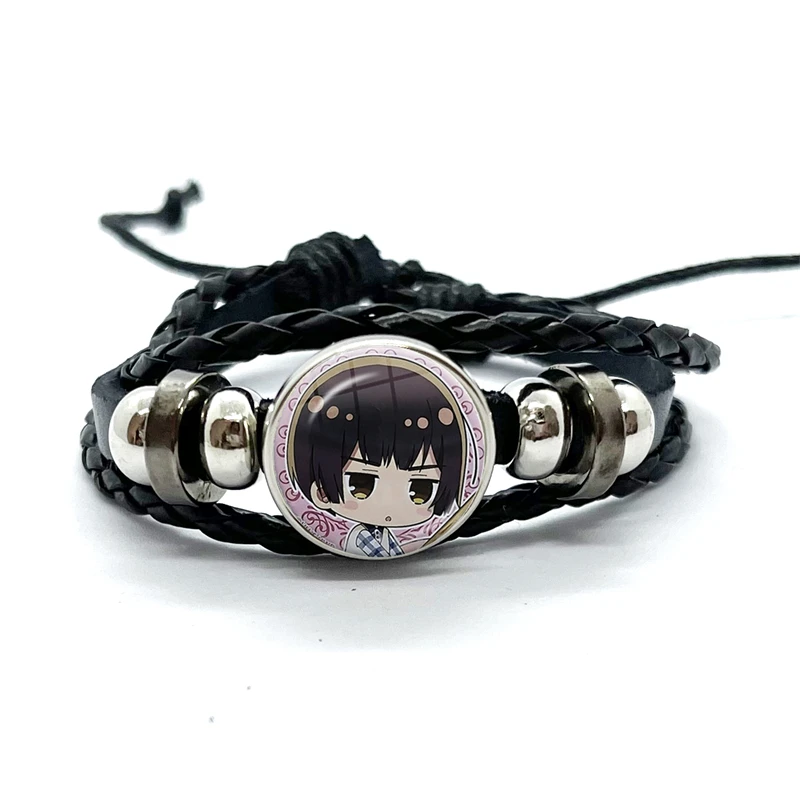 Anime Hetalia Axis Powers Leather Bracelets Glass Dome Snap Button Bracelet & Bangles Fashion Women Men Jewelry Gifts