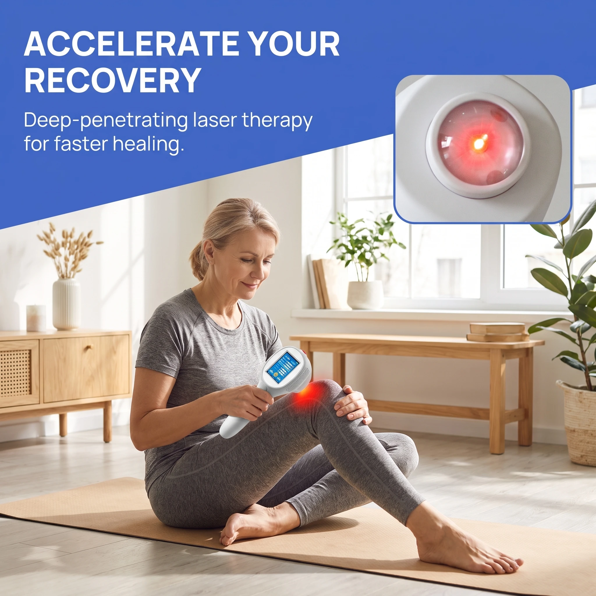 Toponechoice 980nm Pulse Cold Laser Device for Dog Therapy & Menstrual Cramp Relief - Home Clinic Dual Use