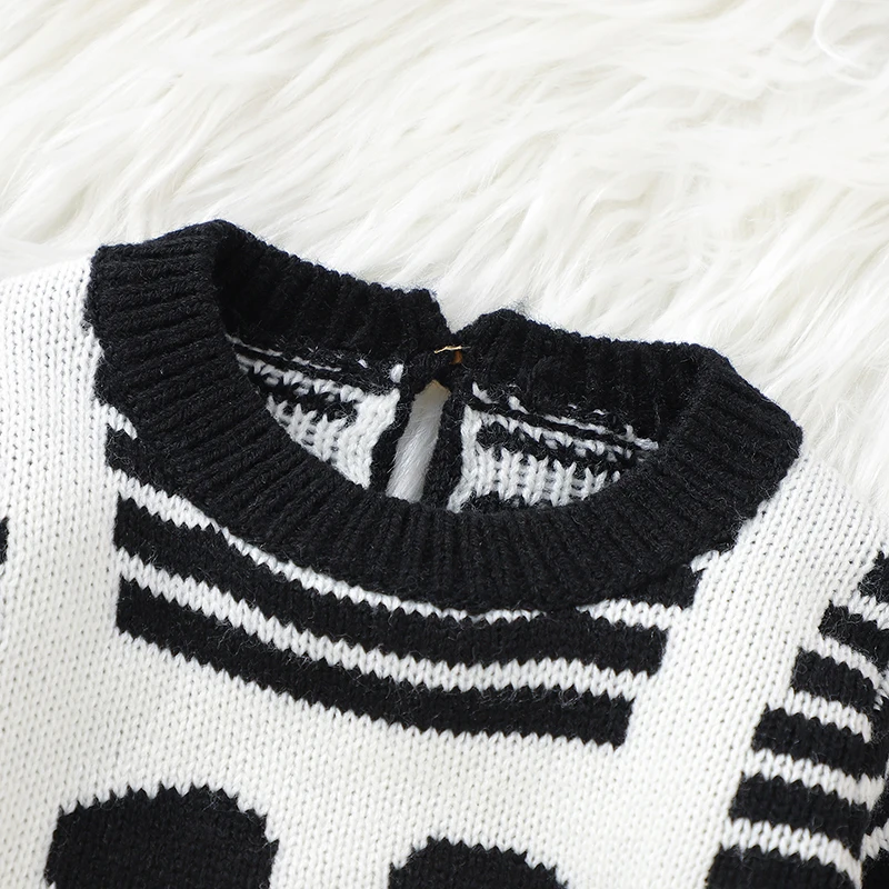 Toddler Baby Boys Girls Sweaters Clothes Winter Black White Skeleton Knitted Newborn Netural Halloween Bodysuits Infant Costumes