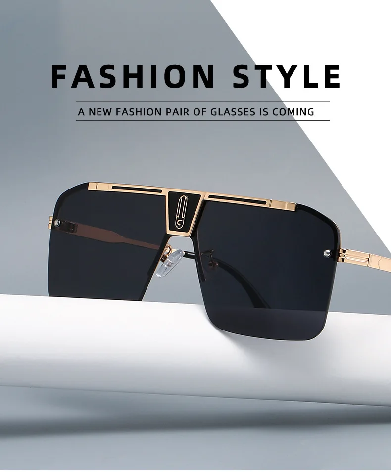 New Arrival Brand Design Gentleman Sun Glasses With Large Square Frames Stylish With Sophisticated And Tasteful Sunglasses Men