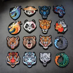 New  Animal Series Armband Jungle Tiger Morale Badge Embroidery  Sticker Direwolf with Backpack Hook Loop Patches for Clothing