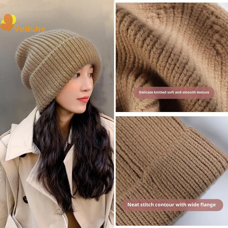 Cappelli caldi invernali di moda per le donne Berretti a cuffia lavorati a maglia impilabili casual Cappelli da uomo Berretti femminili unisex Hip Hop tinta unita