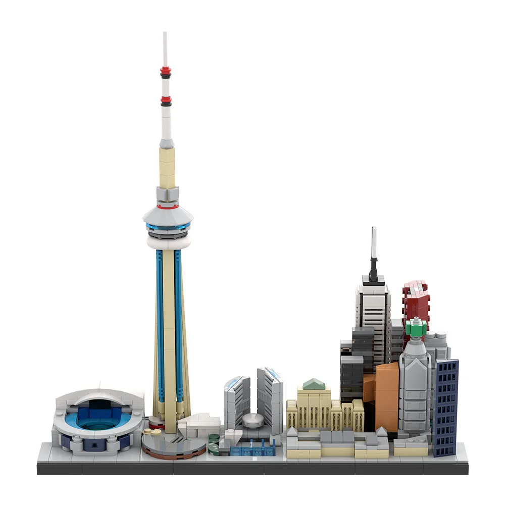 

Gobricks MOC-220320 Город Торонто Skyline Строительные блоки Развивающие игрушки в сборе Подарки