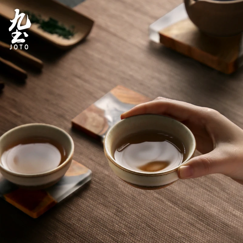JOTO Japanese Style Handmade Rough Ceramic Teapot, 2 Cups Traveling Set CHR0594 view 5