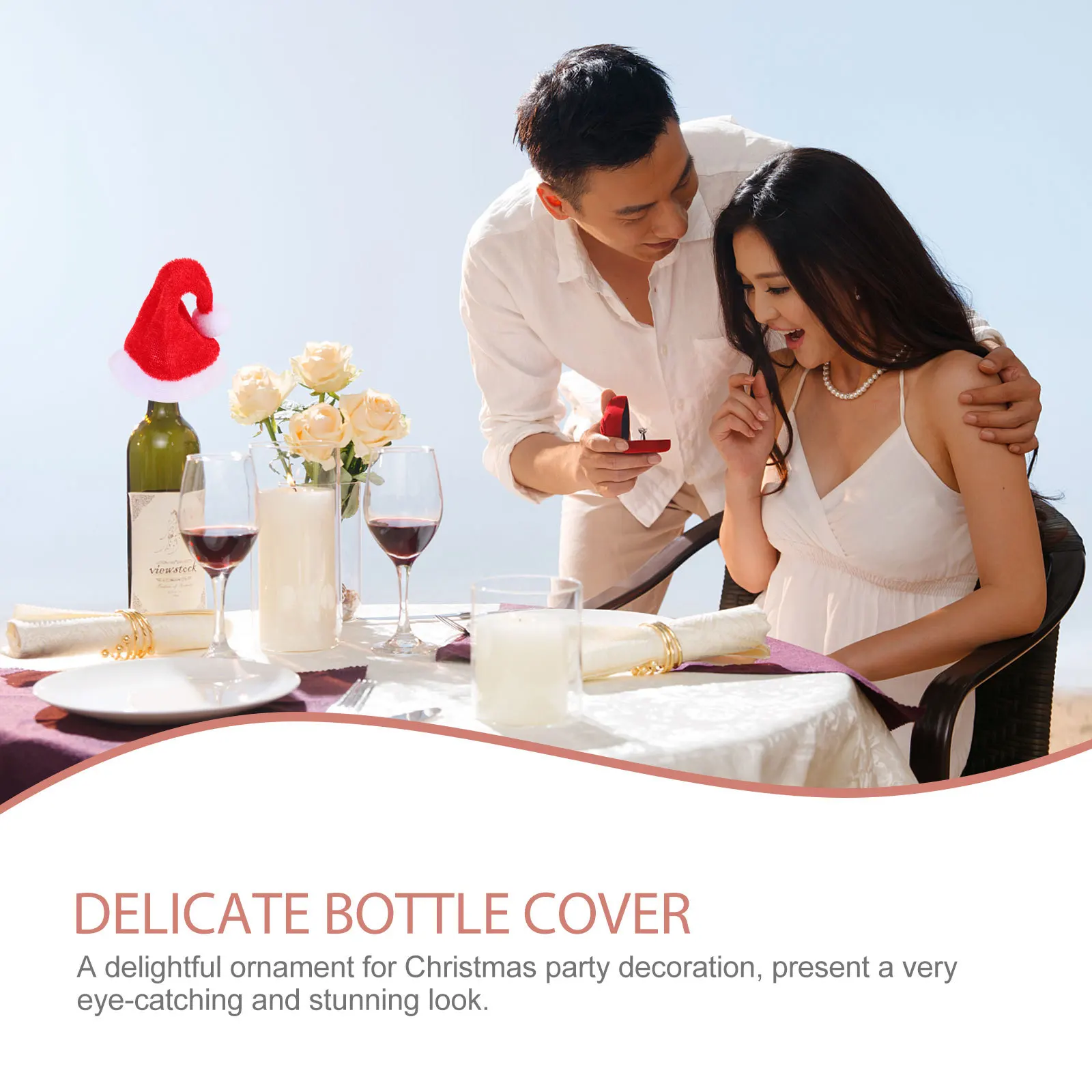 

20pcs Xmas Lovely Sleeves Foldable Covers Christmas Party Props Wine Covers Delicate Wine Decor Christmas Supplies Foldable