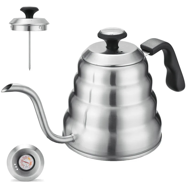 

Beeman Coffee Kettle1L/1.2L Stainless Steel Pour Over Coffee Pot Kettle Drip Kettle with Thermometer For Home Office Cafetera