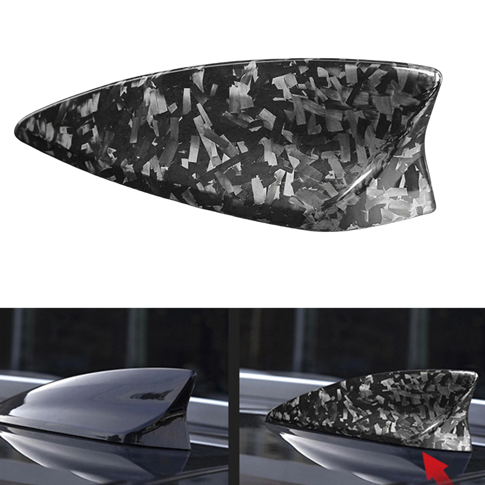 

For Chevrolet Camaro 2016-2020 Forged Carbon Fiber Exterior Shark Fin Antenna Cover Upper Dome Antennae Cap Shell Trim