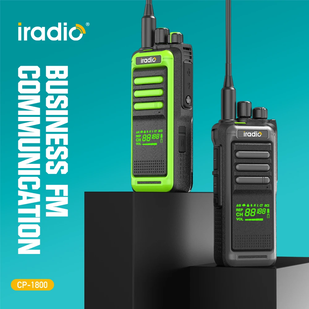 Iradio RT-1800 Walkie Talkie 20W 99CH Type-C VERBORGEN DISPLAYSCHERM TOT CTCSS DCS VOX VOX Monitor Scrambler Scannen Definbaar